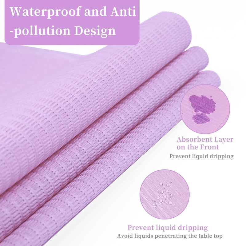 BOMOQING 125PCS Disposable Nail Art Table Mat, Waterproof Nail Tips Art Table Towels Mat, 3 Ply Nail Napkins for Acrylic, Nail Art Mat Paper Sheet, Nail Tips Art Waterproof Pad for Salon（Purple） - Image 4